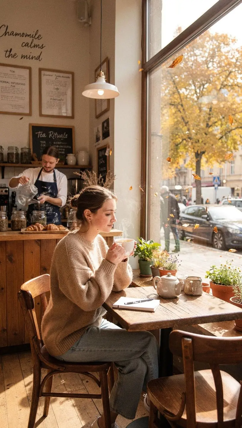 Šviežių žaliųjų arbatos lapų artimas planas, ryškiai žalios spalvos.